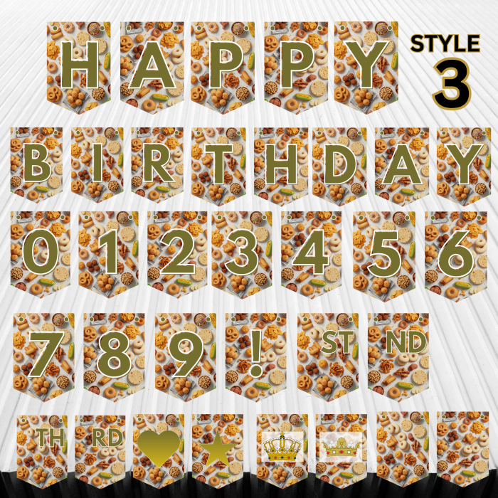 11 African Snacks Happy Birthday Bunting Banner - Unique Cultural Party Decor | DIY Banner Kit (Digital Download) {style3}
