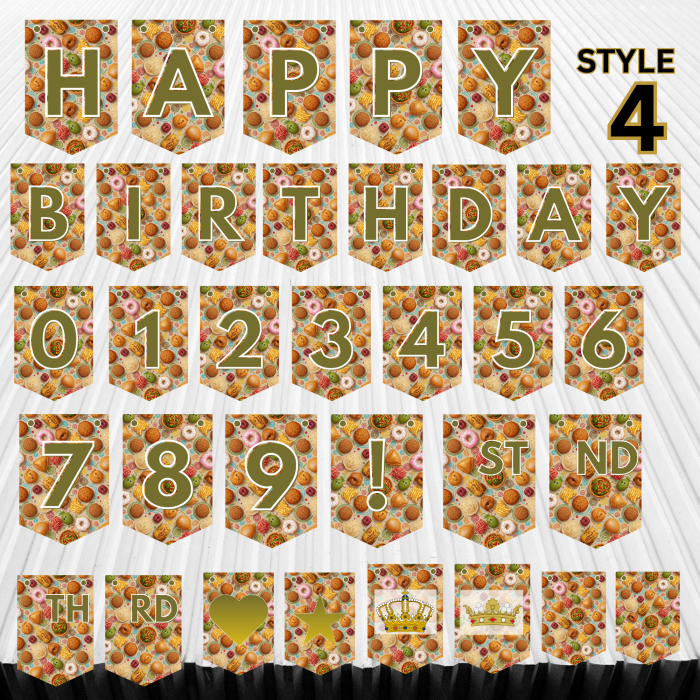 16 African Snacks Happy Birthday Bunting Banner - Unique Cultural Party Decor | DIY Banner Kit (Digital Download) {style4}