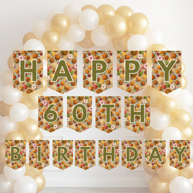 17 African Snacks Happy Birthday Bunting Banner - Unique Cultural Party Decor | DIY Banner Kit (Digital Download) {style4}