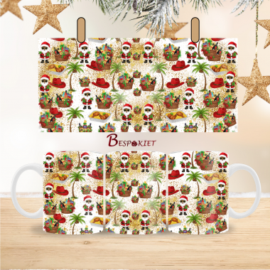 2 Black Santa African Hamper Festive Mug Wrap Design – 9″ x 4″ Digital Download