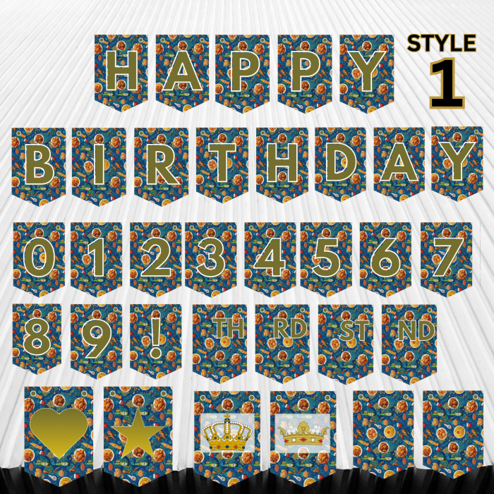 2 African Snacks Happy Birthday Bunting Banner - Unique Cultural Party Decor | DIY Banner Kit (Digital Download) {style1}