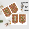 20 Ready-to-Print African Christmas "MERRY CHRISTMAS" Bunting Kit{style 1}- Digital Download