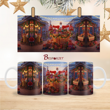 20 African Jolly Santa with gifts Nigerian Style Mug Wrap 9″ x 4″ Digital Download