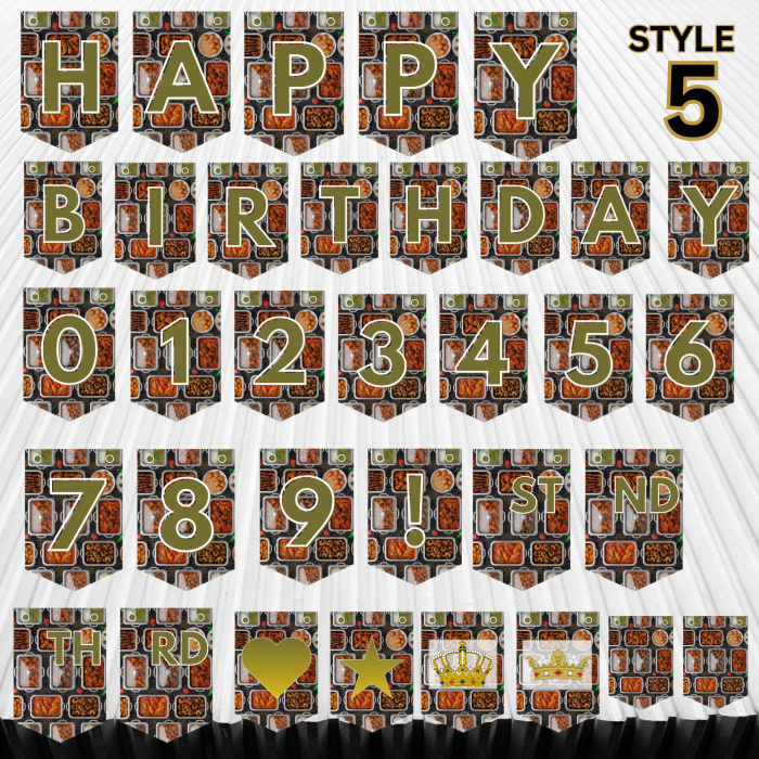 21 African Snacks Happy Birthday Bunting Banner - Unique Cultural Party Decor | DIY Banner Kit (Digital Download) {style5}