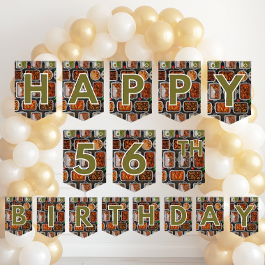 22 African Snacks Happy Birthday Bunting Banner - Unique Cultural Party Decor | DIY Banner Kit (Digital Download) {style5}