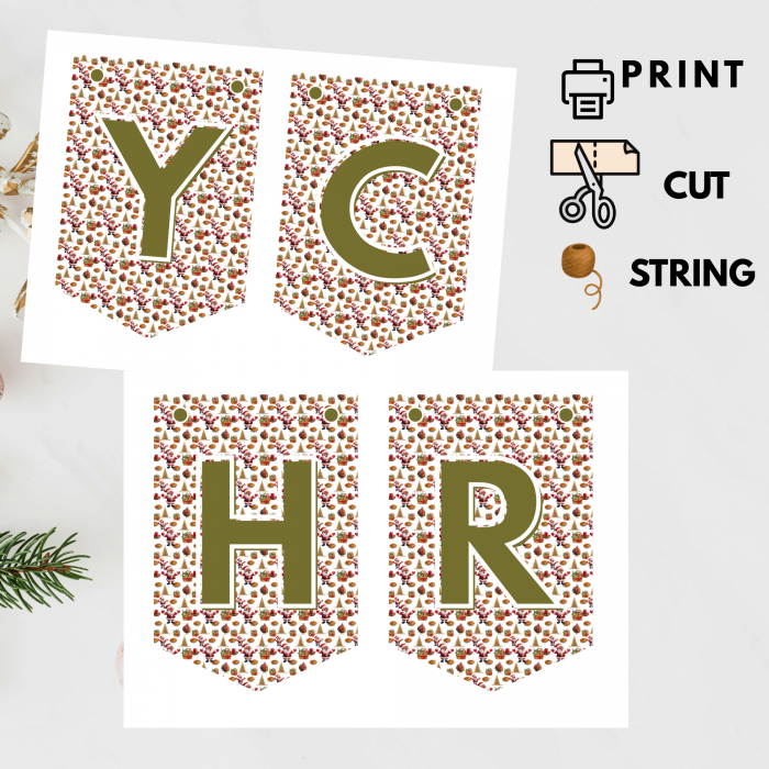 23 Ready-to-Print African Christmas "MERRY CHRISTMAS" Bunting Kit{style 2}- Digital Download