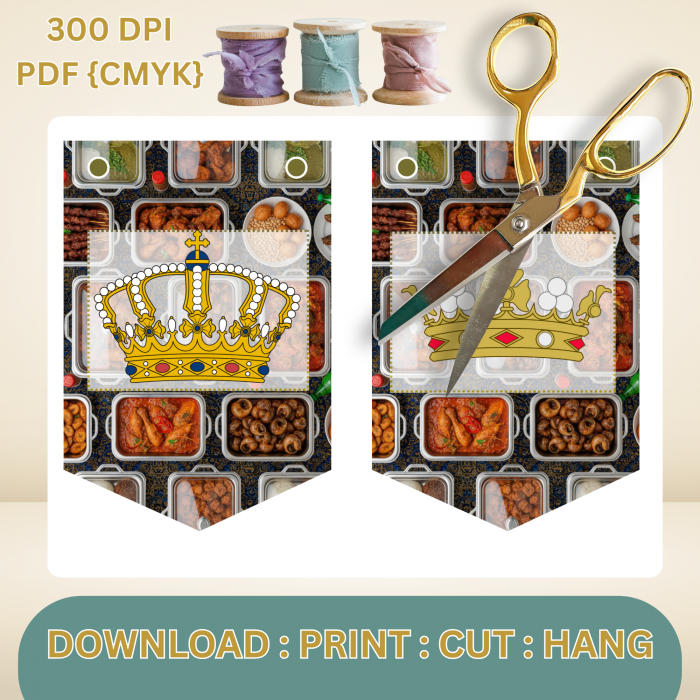 23 African Snacks Happy Birthday Bunting Banner - Unique Cultural Party Decor | DIY Banner Kit (Digital Download) {style5}