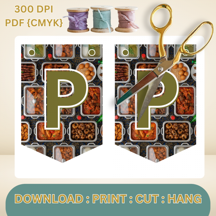 24 African Snacks Happy Birthday Bunting Banner - Unique Cultural Party Decor | DIY Banner Kit (Digital Download) {style5}
