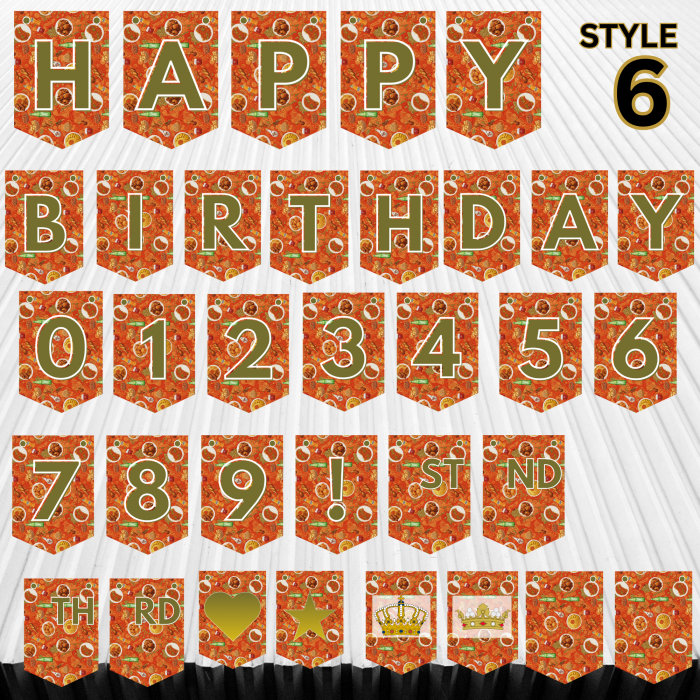 26 African Snacks Happy Birthday Bunting Banner - Unique Cultural Party Decor | DIY Banner Kit (Digital Download) {style6}