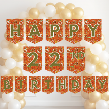 27 African Snacks Happy Birthday Bunting Banner - Unique Cultural Party Decor | DIY Banner Kit (Digital Download) {style6}