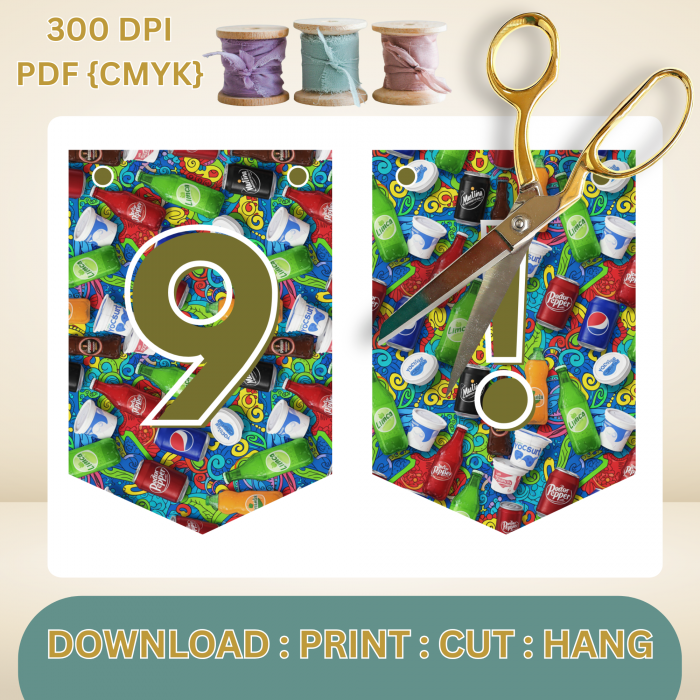 34 African Snacks Happy Birthday Bunting Banner - Unique Cultural Party Decor | DIY Banner Kit (Digital Download) {style7}