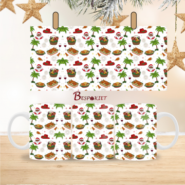 7 Jollof meets Santa African Festive Christmas Mug Wrap Design – 9″ x 4″ Digital Download