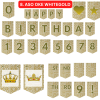 White and Gold African Happy Birthday Bunting: DIY Banner Kit (Digital Download)