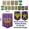 9 Aso Oke African Birthday Bunting: DIY Banner Kit (Digital Download)