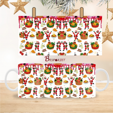 9 Jolly Red Sauce Drip Hamper Father Christmas Mug Wrap Design – 9″ x 4″ Digital Download