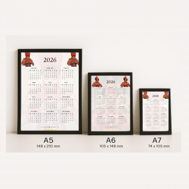 A-Z 2026 Edo Queen Calendar & Sticker Pack: Nigerian Art (Digital Download A4 Size)