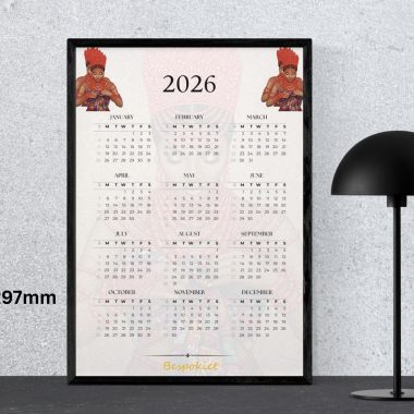 2026 Edo Queen Calendar & Sticker Pack: Nigerian Art (Digital Download A4 Size)