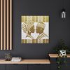 Textured Aso Oke Fabric Canvas Art: African Couple Silhouette Print