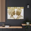 Textured Aso Oke Fabric Canvas Art: African Couple Silhouette Print