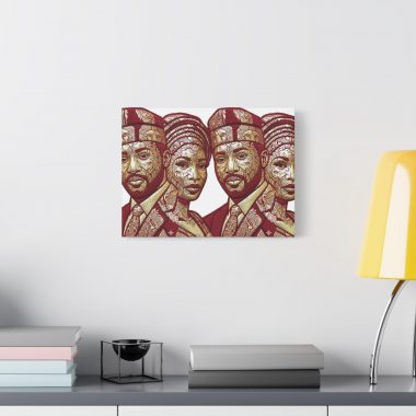 Isi Agu Lion Head Couple Art: Igbo Heritage Canvas Print