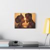 Isi Agu Lion Head Canvas Art: Igbo Couple Silhouette, African Heritage Decor
