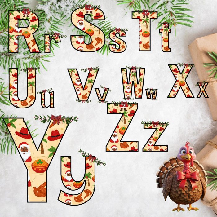 il_fullxfull.7177442448_25cw.jpg Vibrant African Christmas Alphabet & Clipart - A-Z, 0-9, a-z | Editable Canva Template