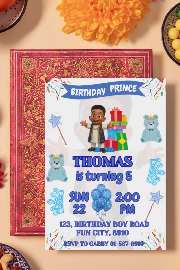 African Birthday Invitation: Customizable Canva Template (Digital Download)
