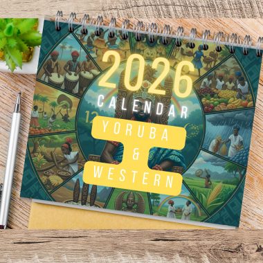 2026 Yoruba Heritage Desk Calendar: Nigerian Culture, A4 Printable (Digital Download)