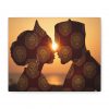 Isi Agu Lion Head Canvas Art: Igbo Couple Silhouette, African Heritage Decor
