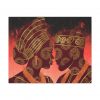 Isi Agu Lion Head Couple Print: Igbo Heritage Canvas Art