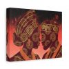 Isi Agu Lion Head Couple Print: Igbo Heritage Canvas Art