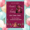il_fullxfull.7231463128_97r1.jpg Fuchsia Aso Oke 1st Birthday Invitation: African Theme, Editable Canva Template (Digital Download)