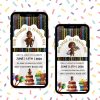 Aso Oke Birthday Invitation: African Theme, Editable Canva Template (Digital Download) MULTICOLOUR