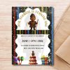 Aso Oke Birthday Invitation: African Theme, Editable Canva Template (Digital Download) MULTICOLOUR