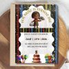 Aso Oke Birthday Invitation: African Theme, Editable Canva Template (Digital Download) MULTICOLOUR