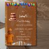 il_fullxfull.7280644031_edw5.jpg Aso Oke 1st Birthday Invitation: African Theme, Editable Template (Digital Download)