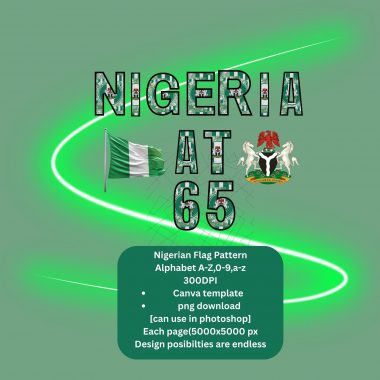 Nigerian Flag Alphabet & Number Clipart Bundle - A-Z, 0-9 | 90+ PNGs | Multiple Styles | Digital Download