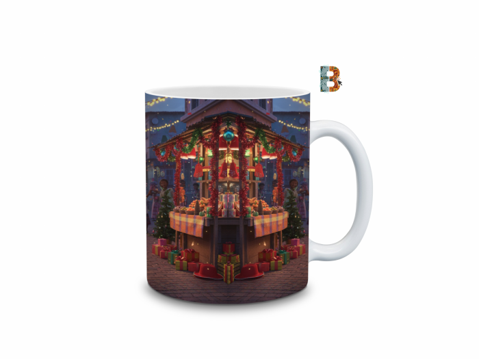 Afro Santa Christmas Mug Wrap Design - Nigerian Festive 9″ x 4″ Digital Download