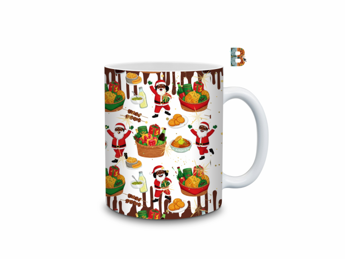 African Festive Chocolate Drip Mug Wrap Design – 9″ x 4″ Digital Download