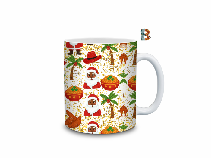 Merry African Celebration Christmas Mug Wrap Design – 9″ x 4″ Digital Download