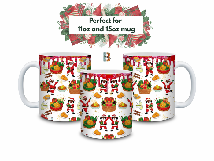 mug18_trio Jolly Red Sauce Drip Hamper Father Christmas Mug Wrap Design – 9″ x 4″ Digital Download