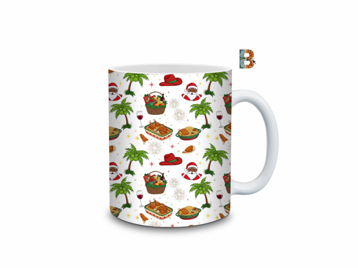 Jollof meets Santa African Festive Christmas Mug Wrap Design – 9″ x 4″ Digital Download