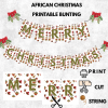 Ready-to-Print African Christmas "MERRY CHRISTMAS" Bunting Kit{style 6}- Digital Download