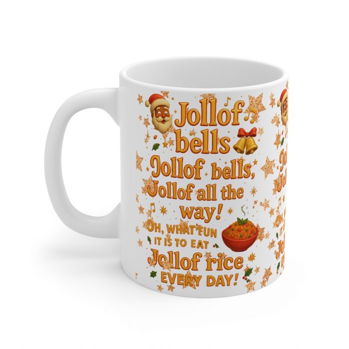 10172545167856515450_2048.jpeg Jollof Bells Christmas Jollof Rice Mug | Ceramic Coffee Cup 11oz 15oz