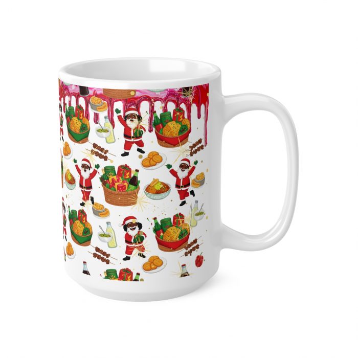 Santa Claus Holiday Pattern the African way Mug | Christmas Santa, Presents, Cookies