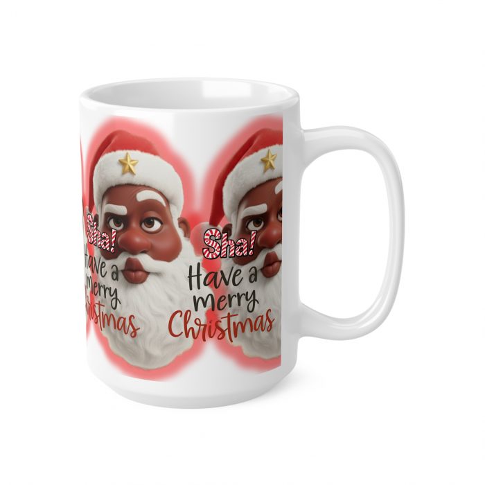 Humorous Pouting Black Santa Face Sha! Have a Merry Christmas Mug | Ceramic Coffee Cup