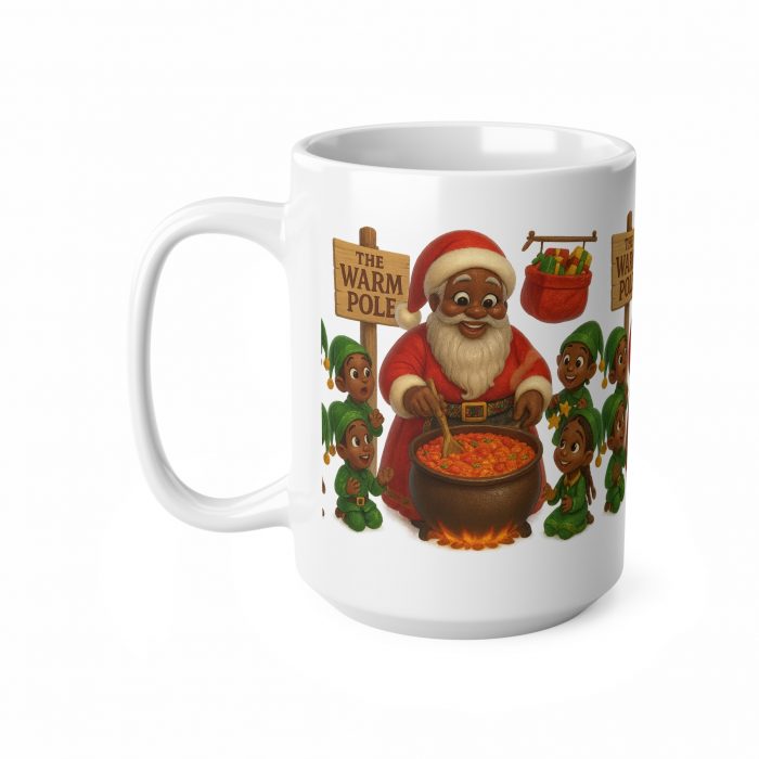 Warm Pole Santa Cooking dinner mug | Christmas coffee cup