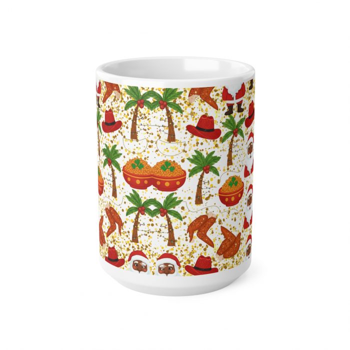 Santa with Palm Trees Mug | Tropical Christmas Coffee Cup