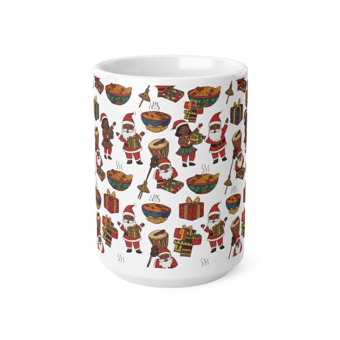 Christmas Santa and Carolers Mug | Ceramic Coffee Cup