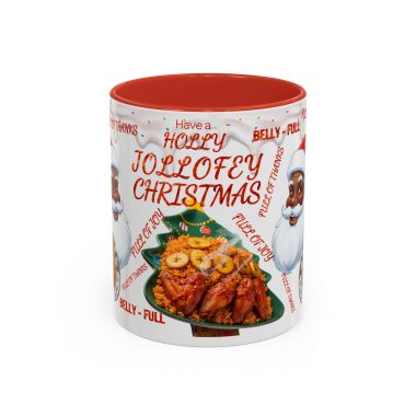 Coffee Mug, Jollof meets santa African christmas dinner mug, Tea Cup, Hot Cocoa Cup, Festive Drinkware, Holiday Gift Mug, Unique Christmas
